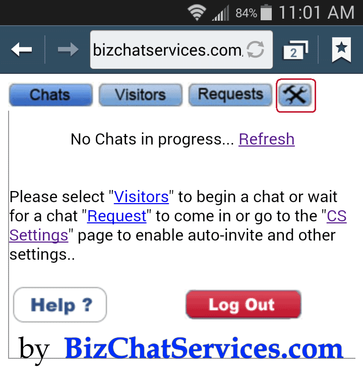 Biz Chat Services CSLH Mobile Settings Selection Biz Chat Services CSLH Mobile Settings Selection
